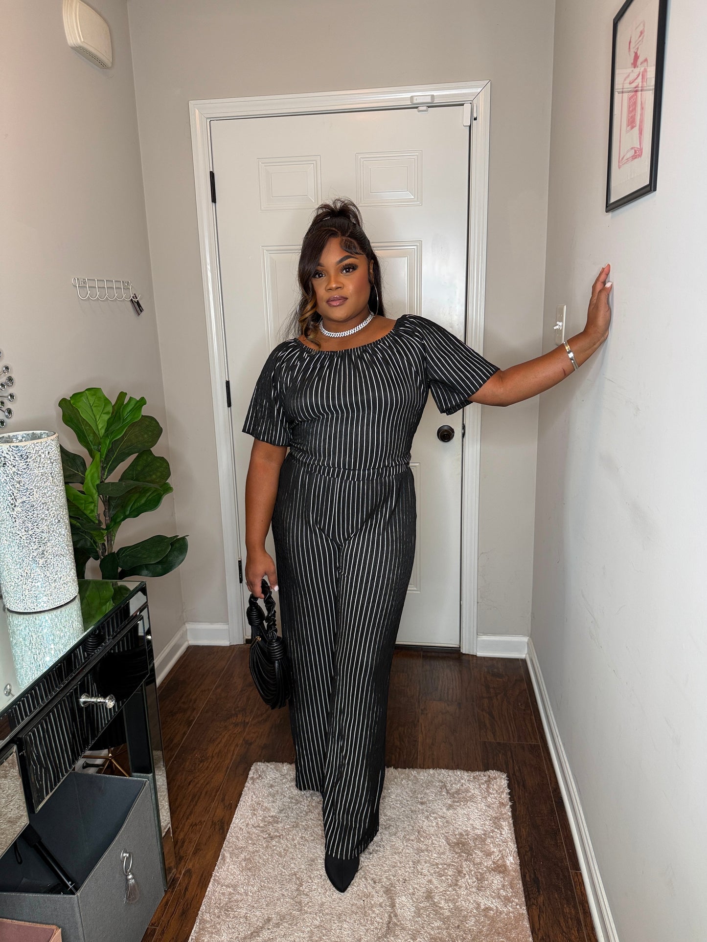 Boss Vibes Pinstripe Jumpsuit