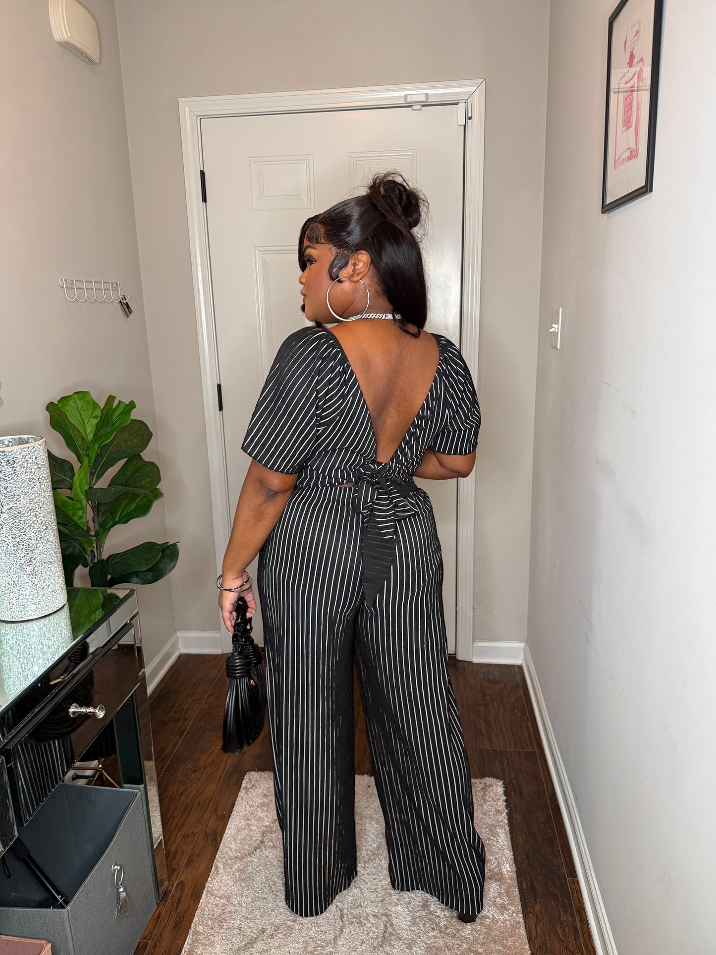 Boss Vibes Pinstripe Jumpsuit