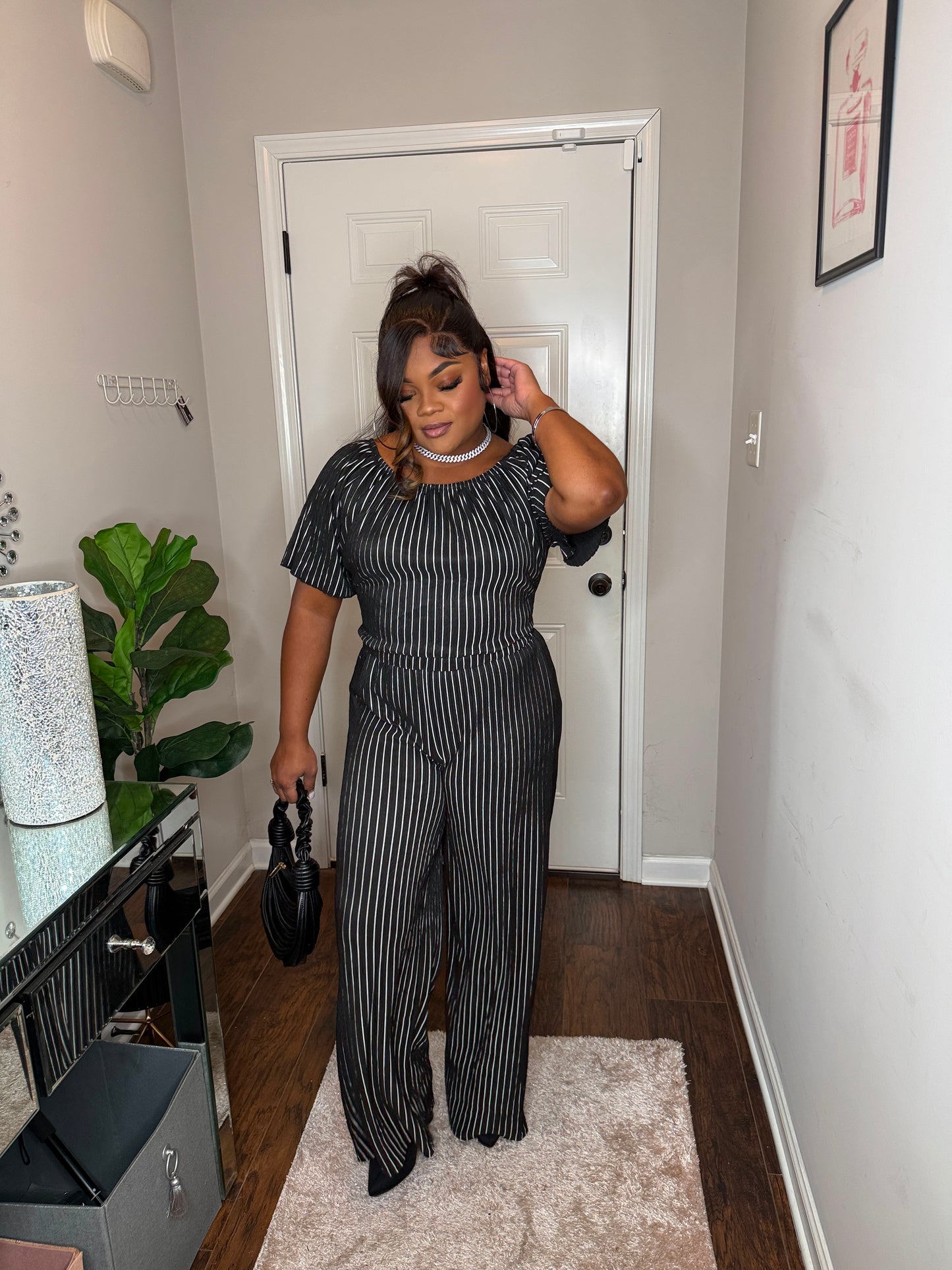 Boss Vibes Pinstripe Jumpsuit