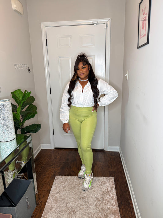 Lime Glow Windbreaker Set